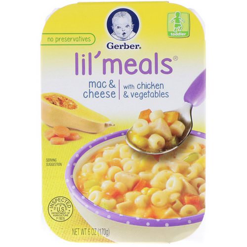 Gerber, Lil' Meals, Mac & Cheese, With Chicken & Vegetables, Toddler, 6 oz (170 g) فوائد