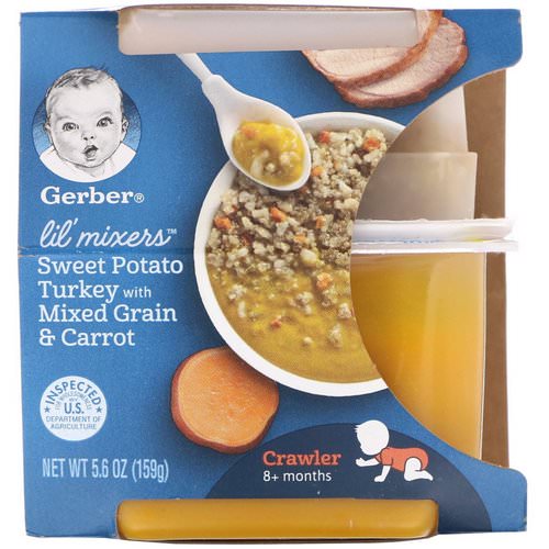 Gerber, Lil' Mixers, 8+ months, Sweet Potato Turkey With Mixed Grain & Carrot, 5.6 oz (159 g) فوائد