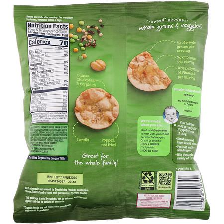 Gerber, Organic Popped Crisps, 12+ months, Lentils, 2.64 oz (75 g):وجبات خفيفة, أشرطة