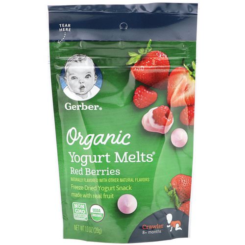 Gerber, Organic Yogurt Melts, Red Berries, 8 + Months, 1.0 oz (28 g) فوائد