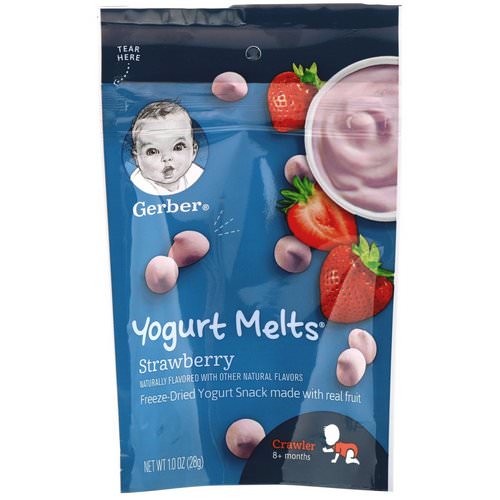 Gerber, Yogurt Melts, Strawberry, Crawler, 8+ Months, 1.0 oz (28 g) فوائد