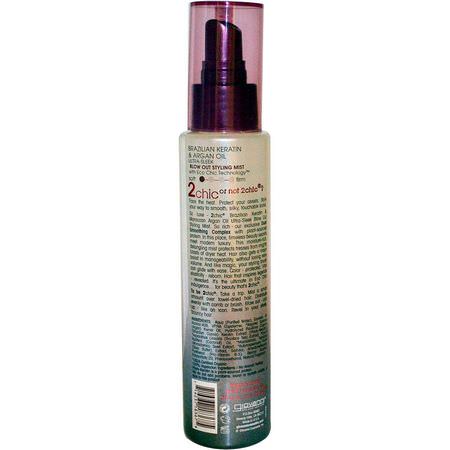 Giovanni, 2chic, Blow Out Styling Mist, Brazilian Keratin & Argan Oil, 4 fl oz (118 ml):Style Spray, تصفيف الشعر