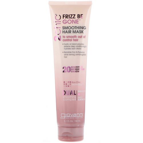 Giovanni, 2chic, Frizz Be Gone, Smoothing Hair Mask, Shea Butter + Sweet Almond Oil, 5.1 fl oz (150 ml) فوائد