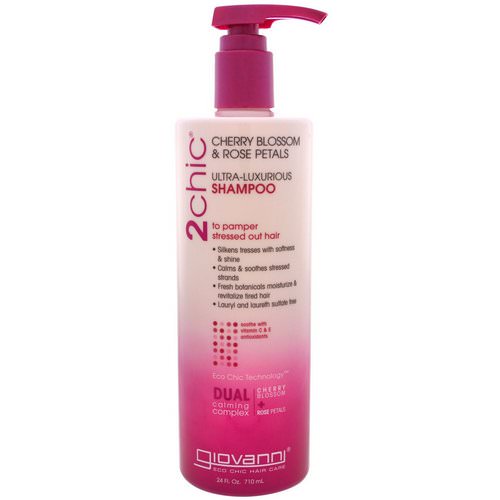 Giovanni, 2chic, Ultra-Luxurious Shampoo, to Pamper Stressed Out Hair, Cherry Blossom & Rose Petals, 24 fl oz (710 ml) فوائد
