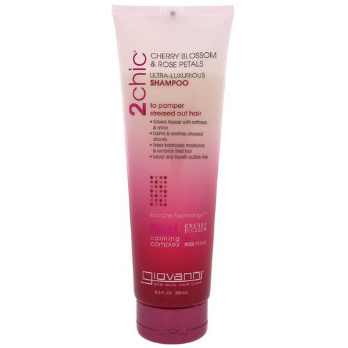 Giovanni, 2chic, Ultra-Luxurious Shampoo, to Pamper Stressed Out Hair, Cherry Blossom & Rose Petals, 8.5 fl oz (250 ml) فوائد