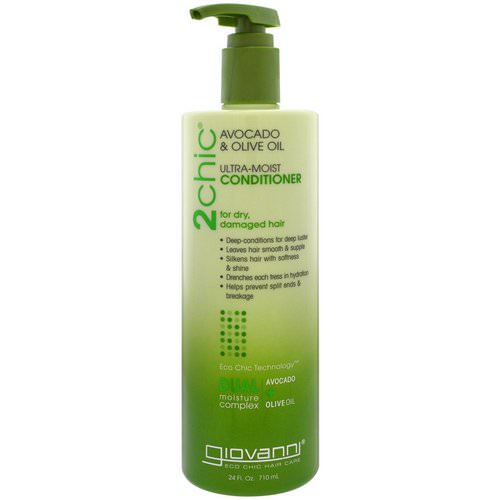 Giovanni, 2chic, Ultra-Moist Conditioner, for Dry, Damaged Hair, Avocado & Olive Oil, 24 fl oz (710 ml) فوائد
