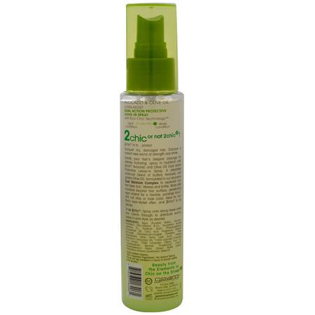 Giovanni, 2chic, Ultra-Moist Dual Action Protective Leave-In Spray, Avocado & Olive Oil, 4 fl oz (118 ml):فر,ة الرأس, العناية بالشعر
