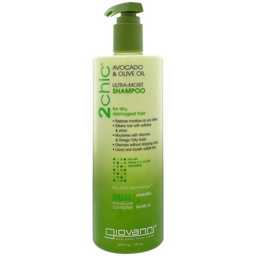 Giovanni, 2chic, Ultra-Moist Shampoo, for Dry, Damaged Hair, Avocado & Olive Oil, 24 fl oz (710 ml) فوائد