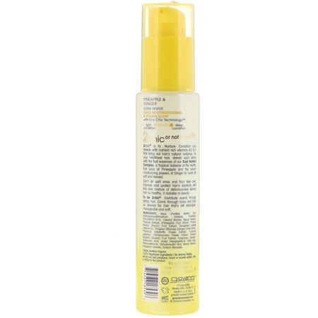 Giovanni, 2chic, Ultra-Revive Leave-In Conditioning & Styling Elixir, Pineapple & Ginger, 4 fl oz (118 ml):بلسم, تصفيف الشعر