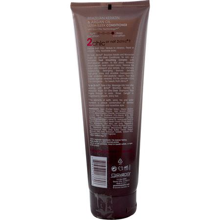Giovanni, 2chic, Ultra-Sleek Conditioner, Brazilian Keratin & Argan Oil, 8.5 fl oz (250 ml):بلسم, العناية بالشعر