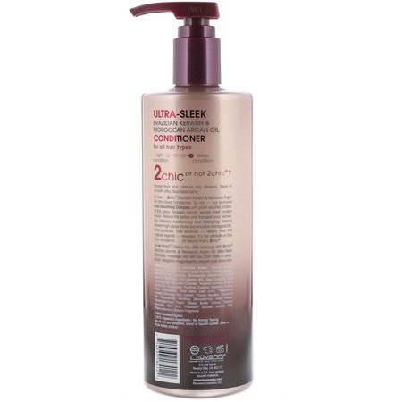 Giovanni, 2chic, Ultra-Sleek Conditioner, for All Hair Types, Brazilian Keratin & Argan Oil, 24 fl oz (710 ml):بلسم, العناية بالشعر