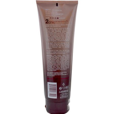 Giovanni, 2chic, Ultra-Sleek Shampoo, Brazilian Keratin & Argan Oil, 8.5 fl oz (250 ml):شامب, العناية بالشعر