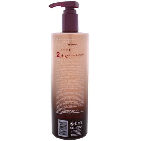 Giovanni, 2chic, Ultra-Sleek Shampoo, for All Hair Types, Brazilian Keratin & Argan Oil, 24 fl oz (710 ml):شامب, العناية بالشعر