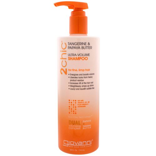 Giovanni, 2chic, Ultra-Volume Shampoo, for Fine Limp Hair, Tangerine & Papaya Butter, 24 fl oz (710 ml) فوائد