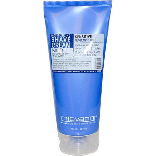 Giovanni, Moisturizing Shave Cream, Sensitive, Fragrance Free, 7 fl oz (207 ml) فوائد
