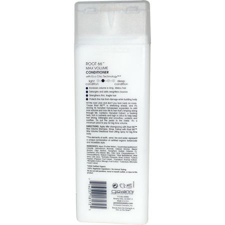 Giovanni, Root 66, Max Volume Conditioner, 8.5 fl oz (250 ml):بلسم, العناية بالشعر