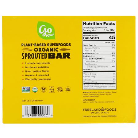 Go Raw Snack Bars Fruit Bars - أشرطة الفاكهة, أشرطة ال,جبات الخفيفة