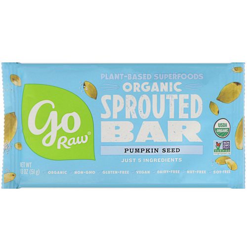 Go Raw, Organic, Pumpkin Seed Sprouted Bar, 1.8 oz (51 g) فوائد