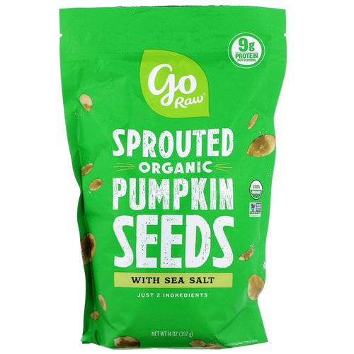 Go Raw, Organic Sprouted Pumpkin Seeds with Sea Salt, 14 oz (397 g) فوائد
