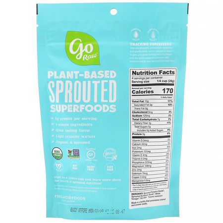 Go Raw, Organic, Sprouted Snacking Seeds, Sea Salt & Vinegar, 4 oz (113 g):مزيج ال,جبات الخفيفة, ال,جبات الخفيفة