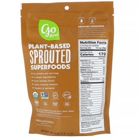 Go Raw, Organic, Sprouted Snacking Seeds, Sweet Cinnamon, 4 oz (113 g):مزيج ال,جبات الخفيفة, ال,جبات الخفيفة