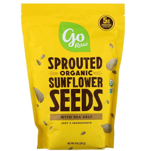 Go Raw, Organic Sprouted Sunflower Seeds with Sea Salt, 14 oz (397 g) فوائد