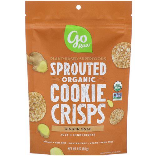 Go Raw, Organic, Sprouted Super Cookies, Ginger Snaps, 3 oz (85 g) فوائد