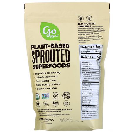 Go Raw, Organic Sprouted Super Simple Seeds, Sunflower & Pumpkin Seeds, 14 oz (397 g):Pepitas, بذ,ر اليقطين