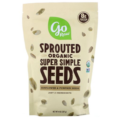 Go Raw, Organic Sprouted Super Simple Seeds, Sunflower & Pumpkin Seeds, 14 oz (397 g) فوائد