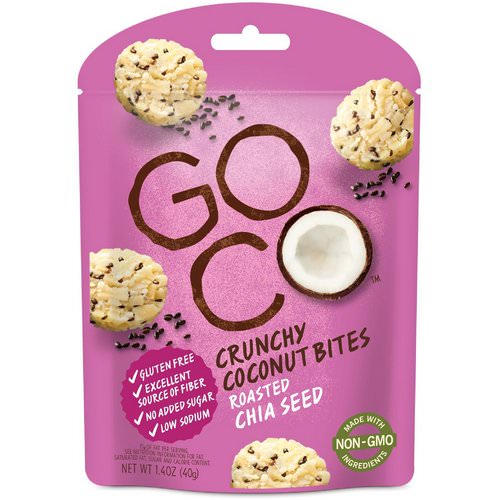 GoCo, Crunchy Coconut Bites, Roasted Chia Seed, 1.4 oz (40 g) فوائد