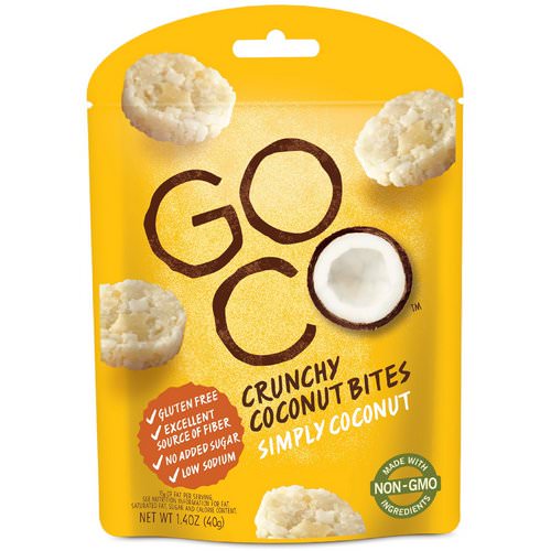 GoCo, Crunchy Coconut Bites, Simply Coconut, 1.4 oz (40 g) فوائد