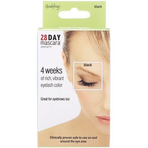 Godefroy, 28 Day Mascara, Eyelash Gel Tint Kit, Black, 25 Application Kit فوائد