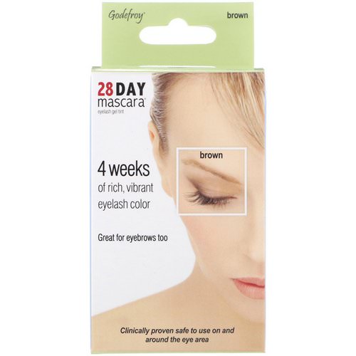 Godefroy, 28 Day Mascara, Eyelash Gel Tint Kit, Brown, 25 Application Kit فوائد