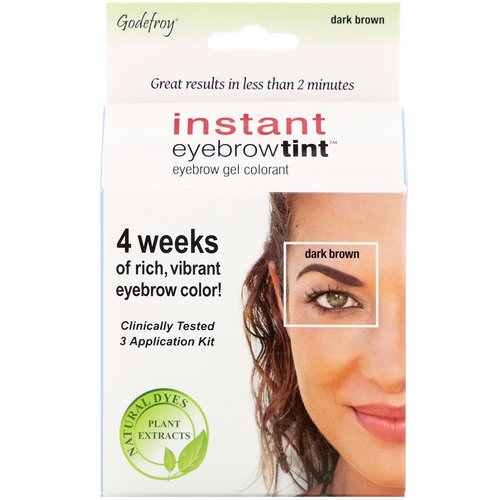 Godefroy, Instant Eyebrow Tint, Dark Brown, 3 Application Kit فوائد