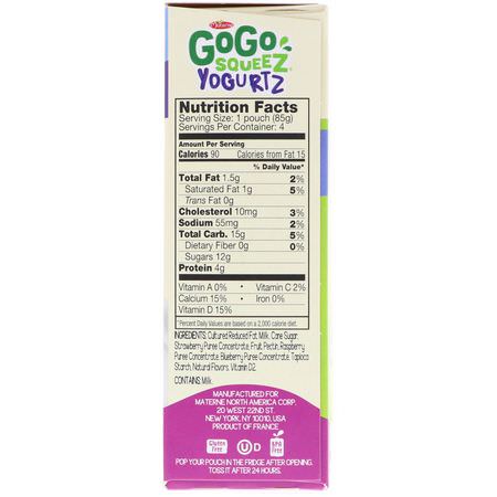 GoGo SqueeZ, YogurtZ, Berry, 4 Pouches, 3 oz (85 g) Each:,جبات, هريس