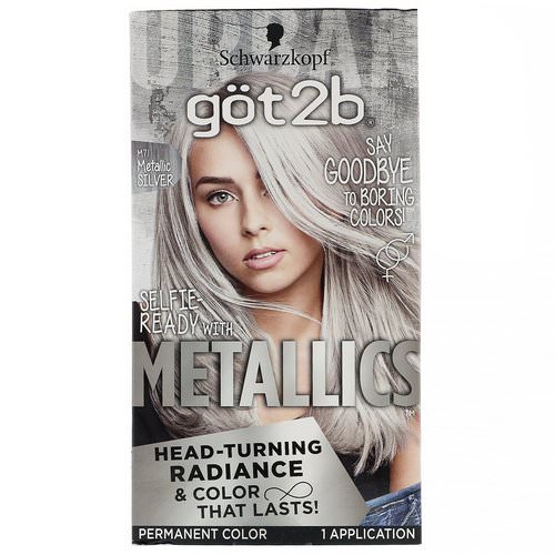 got2b, Metallics, Permanent Hair Color, M71 Metallic Silver, 1 Application فوائد