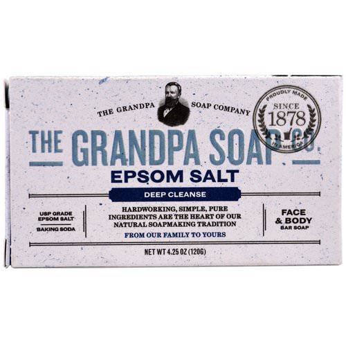 Grandpa's, Face & Body Bar Soap, Deep Cleanse, Epsom Salt, 4.25 oz (120 g) فوائد