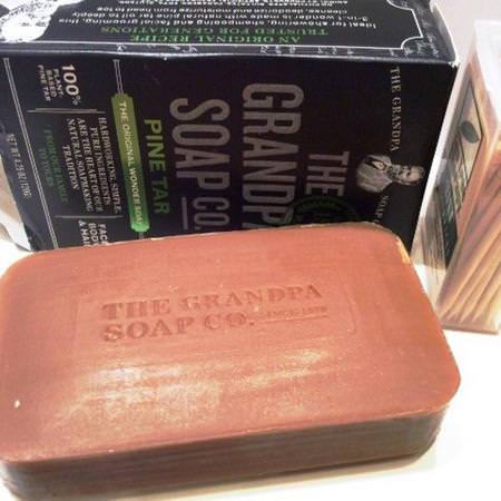 Grandpa's, Face Body & Hair Bar Soap, Pine Tar, 3.25 oz (92 g)