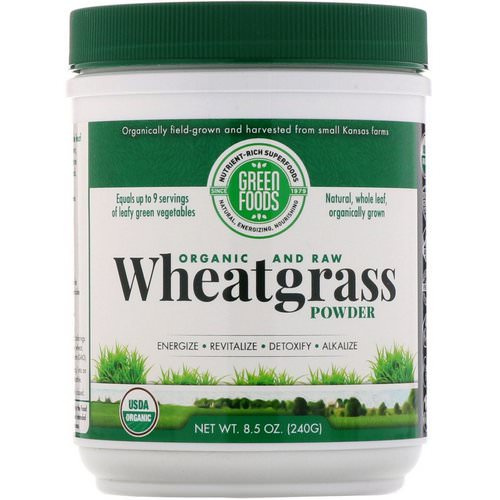 Green Foods, Organic and Raw, Wheatgrass Powder, 8.5 oz (240 g) فوائد