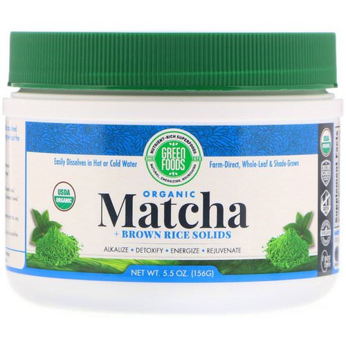 Green Foods, Organic Matcha + Brown Rice Solids, 5.5 oz (156 g) فوائد