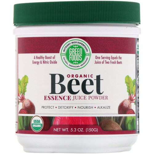 Green Foods, Organic Beet Essence Juice Powder, 5.3 oz (150 g) فوائد
