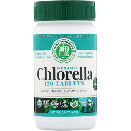 Green Foods, Organic Chlorella, 500 mg, 120 Tablets فوائد