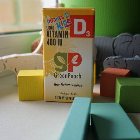 GreenPeach, Infants & Kids + Adults, Liquid Vitamin D3, 400 IU, 0.34 fl oz (10 ml)