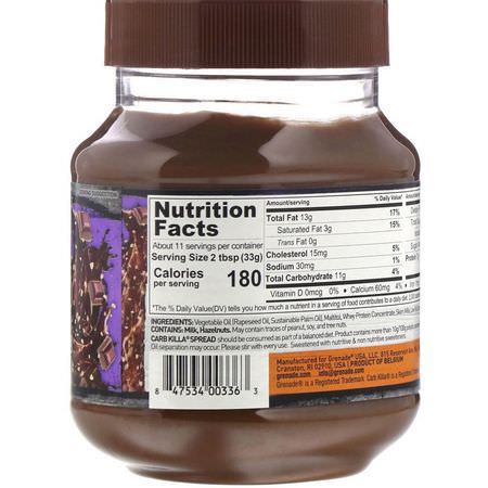 Grenade, Carb Killa Protein Spread, Chocolate Hazelnut Flavor, 12.7 oz (360 g):انتشار البندق,الحفاظ عليه