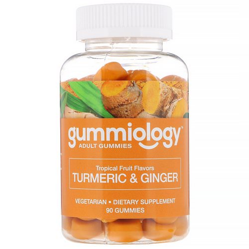 Gummiology, Adult Turmeric & Ginger Gummies, Tropical Fruit Flavors, 90 Vegetarian Gummies فوائد