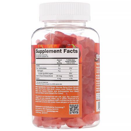 Gummiology, Adult Vitamin D3 Gummies, Natural Peach & Sour Cherry Flavors, 100 Vegetarian Gummies:فيتامين د, الفيتامينات