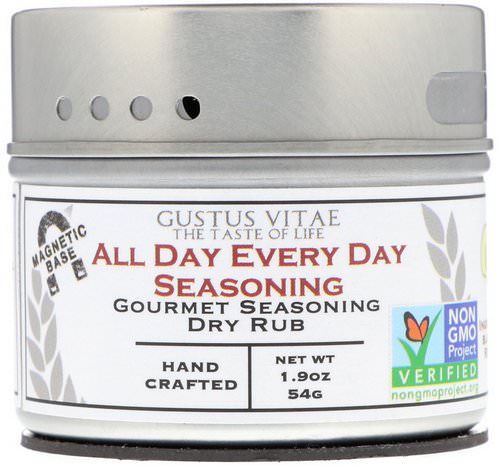 Gustus Vitae, Gourmet Seasoning Dry Rub, All Day Every Day Seasoning, 1.9 oz (54 g) فوائد
