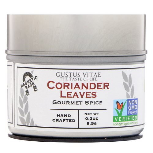 Gustus Vitae, Gourmet Spice, Coriander Leaves, 0.3 oz (8.5 g) فوائد