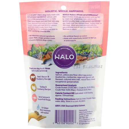 Halo, Luv-A-Lots, Dog Treats, Wild Salmon & Superfruit Recipe, 5 oz (141.7 g):علاج الحي,انات الأليفة, الحي,انات الأليفة