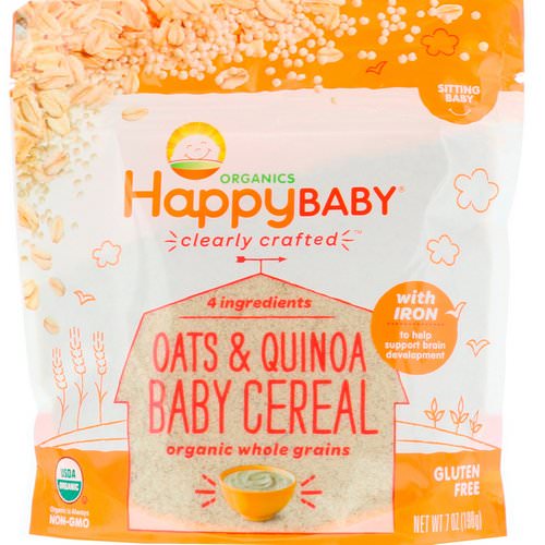 Happy Family Organics, Clearly Crafted, Oats & Quinoa Baby Cereal, 7 oz (198 g) فوائد